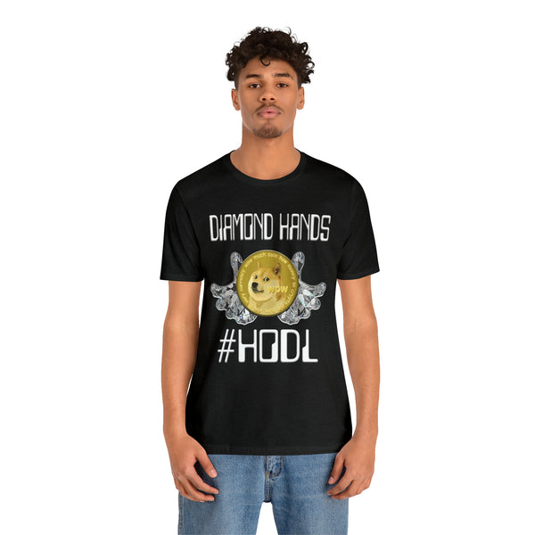 Dogecoin Diamond Hands #HODL Unisex Short Sleeve Tee