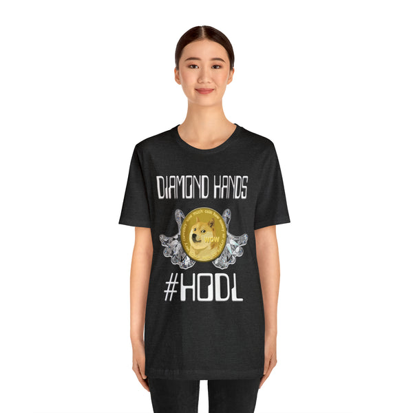 Dogecoin Diamond Hands #HODL Unisex Short Sleeve Tee