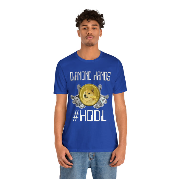 Dogecoin Diamond Hands #HODL Unisex Short Sleeve Tee