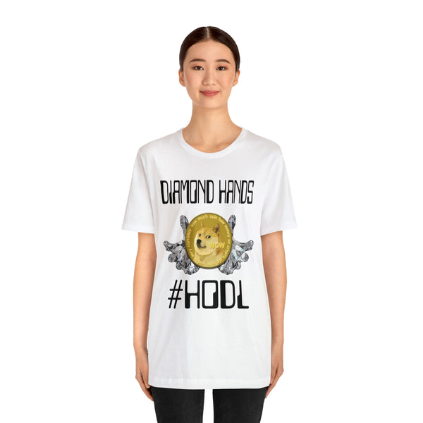 Dogecoin Diamond Hands #HODL Unisex Short Sleeve Tee