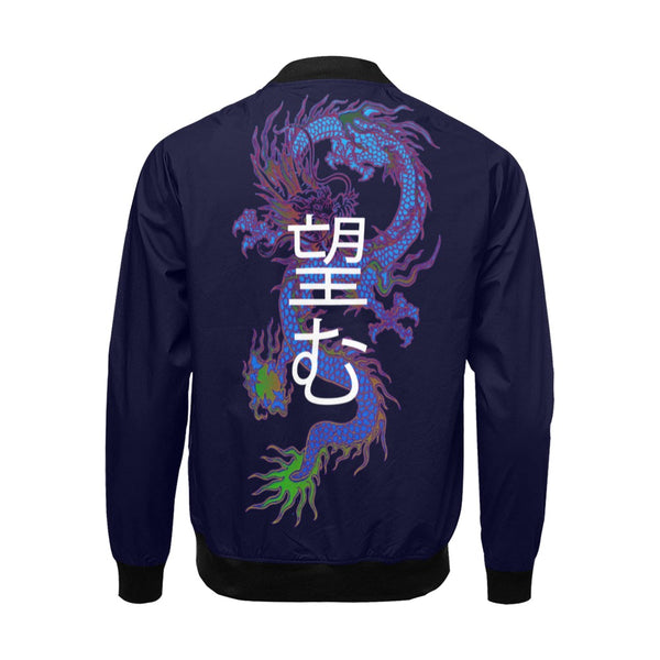 Nozomu Japanese Print Dragon Bomber Jacket