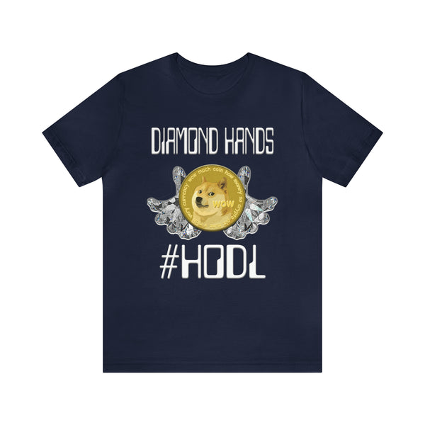 Dogecoin Diamond Hands #HODL Unisex Short Sleeve Tee