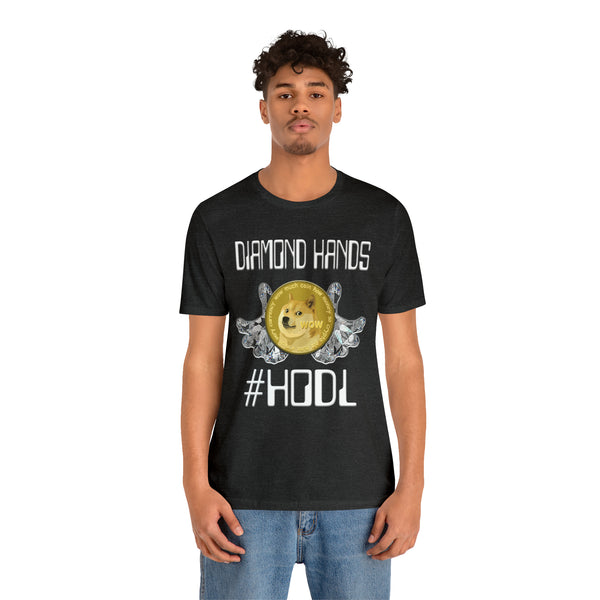 Dogecoin Diamond Hands #HODL Unisex Short Sleeve Tee