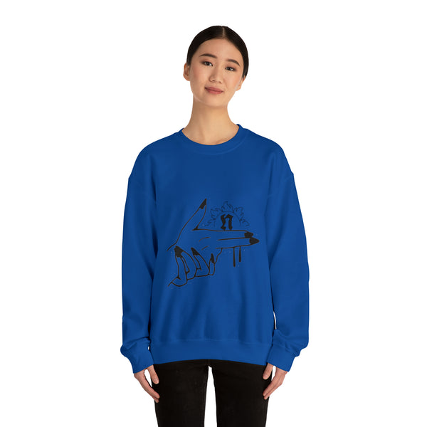 Nozomu Logo Finger Gun Unisex Crewneck Sweatshirt