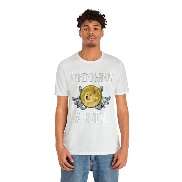 Dogecoin Diamond Hands #HODL Unisex Short Sleeve Tee