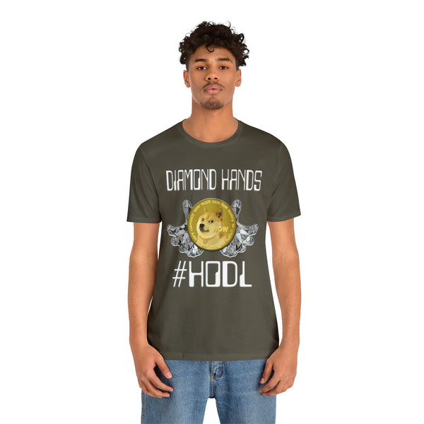 Dogecoin Diamond Hands #HODL Unisex Short Sleeve Tee