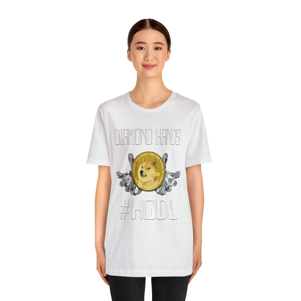 Dogecoin Diamond Hands #HODL Unisex Short Sleeve Tee