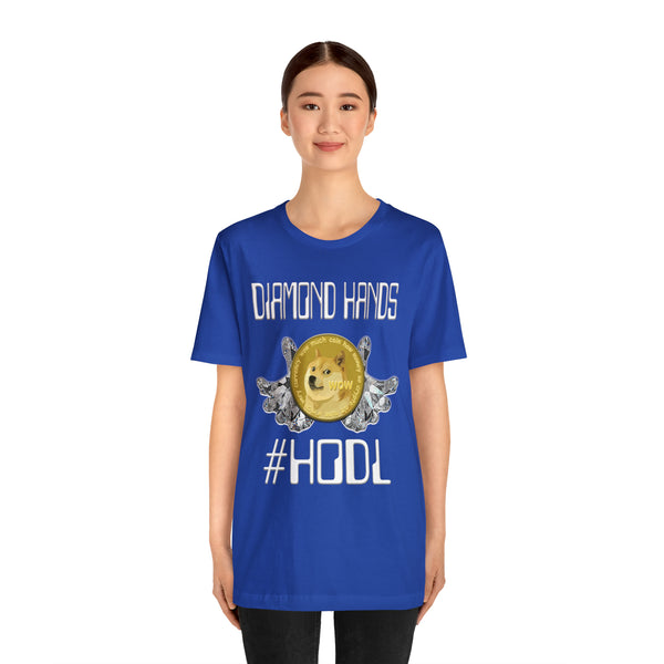 Dogecoin Diamond Hands #HODL Unisex Short Sleeve Tee