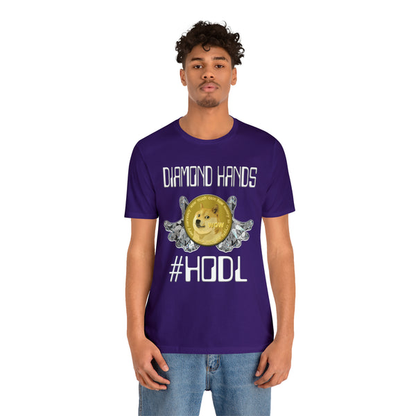 Dogecoin Diamond Hands #HODL Unisex Short Sleeve Tee