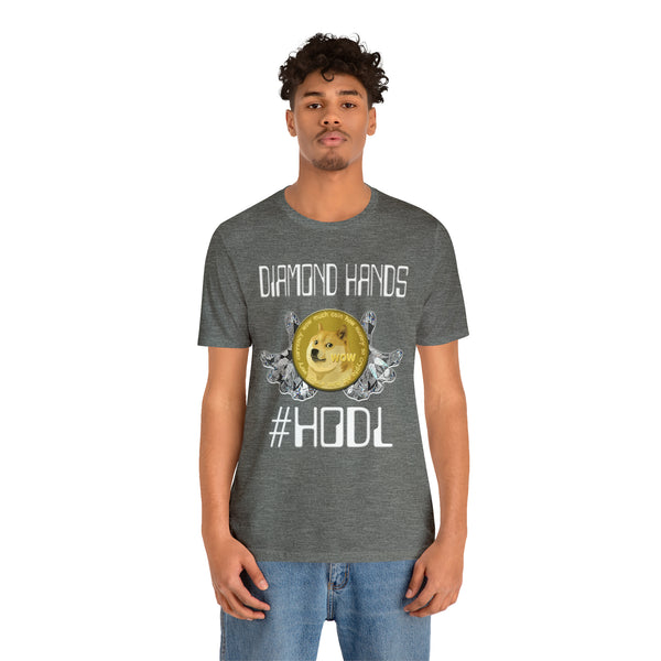 Dogecoin Diamond Hands #HODL Unisex Short Sleeve Tee