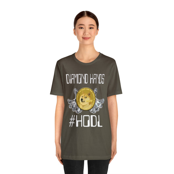 Dogecoin Diamond Hands #HODL Unisex Short Sleeve Tee