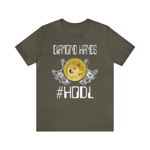 Dogecoin Diamond Hands #HODL Unisex Short Sleeve Tee