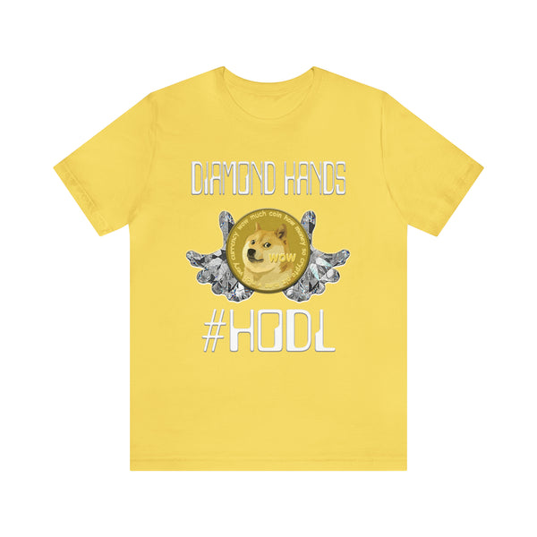 Dogecoin Diamond Hands #HODL Unisex Short Sleeve Tee