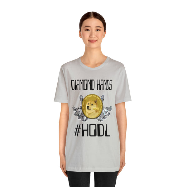 Dogecoin Diamond Hands #HODL Unisex Short Sleeve Tee