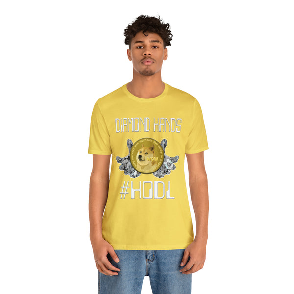 Dogecoin Diamond Hands #HODL Unisex Short Sleeve Tee