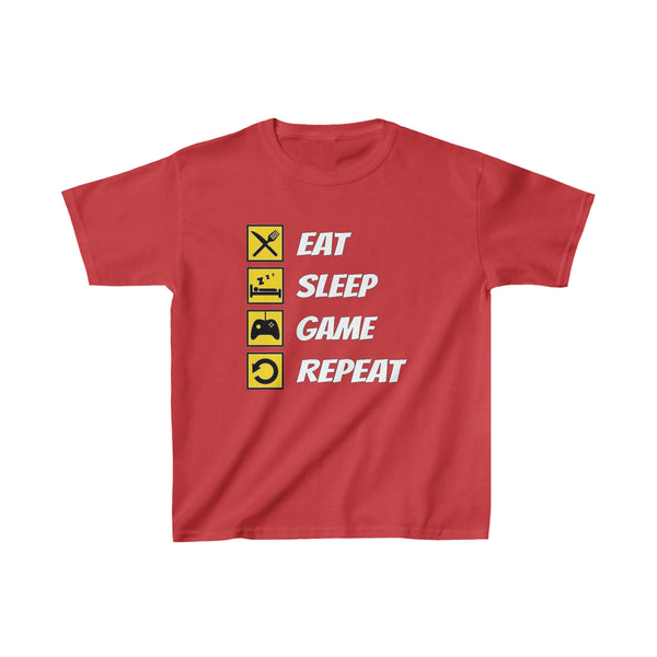 Eat, Sleep, Game, Repeat - Kids Heavy Cotton™ Tee