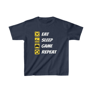 Eat, Sleep, Game, Repeat - Kids Heavy Cotton™ Tee