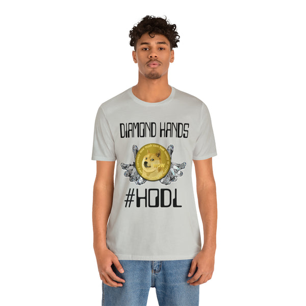 Dogecoin Diamond Hands #HODL Unisex Short Sleeve Tee