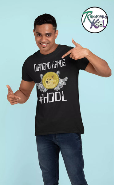 Dogecoin Diamond Hands #HODL Unisex Short Sleeve Tee