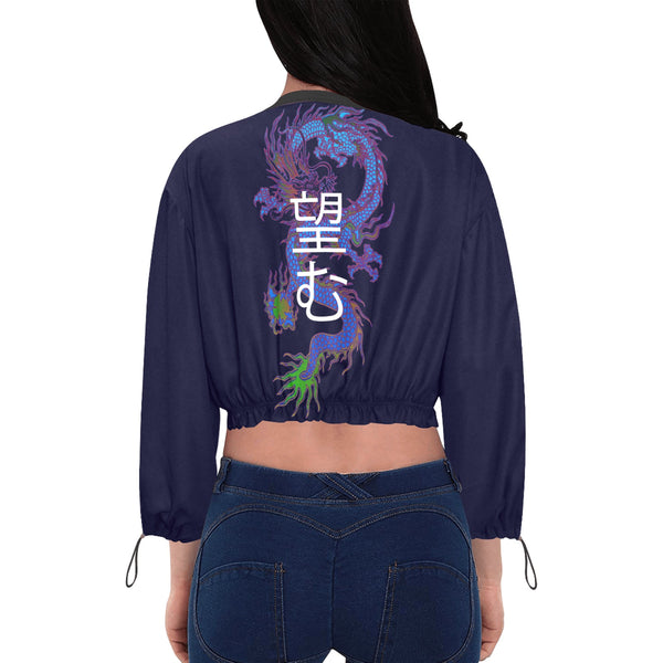 Nozomu Japanese print Dragon Cropped Jacket