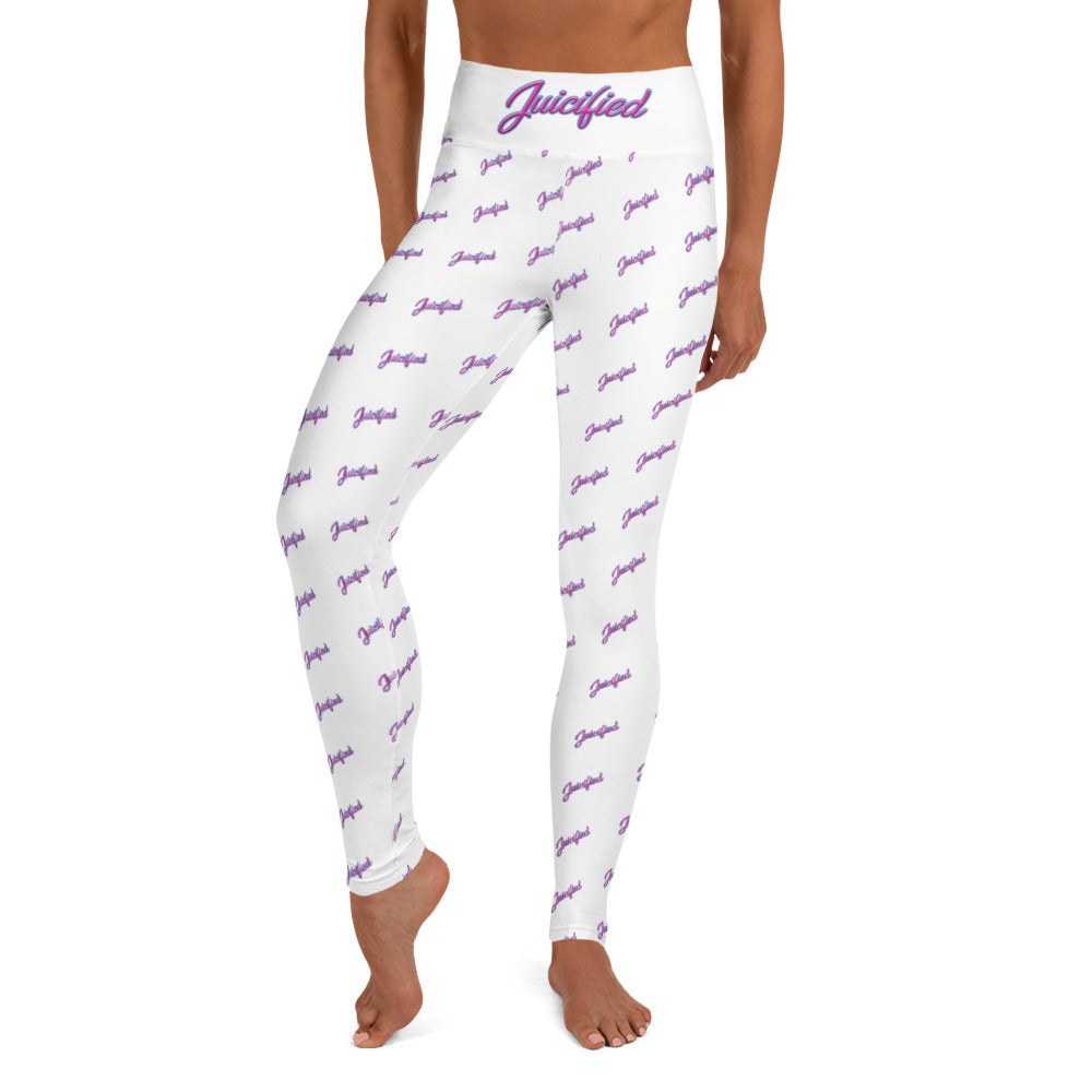 Juicified Patterned Yoga Leggings - White