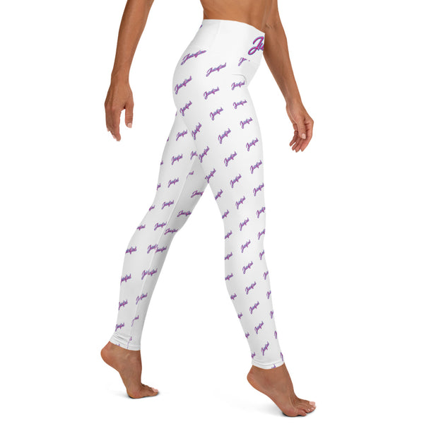 Juicified Patterned Yoga Leggings - White