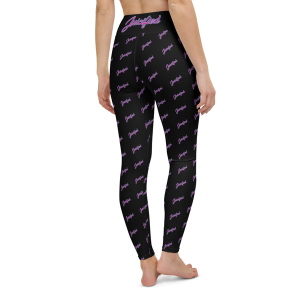 Juicified Patterned Yoga Leggings - Black